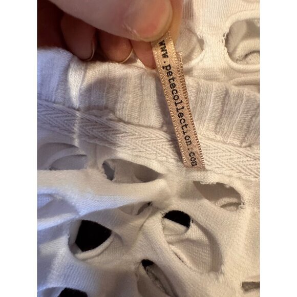 Pete Collection Open Weave White Long Sleeve Knit Sweater Top Women's Size XS - Picture 6 of 9